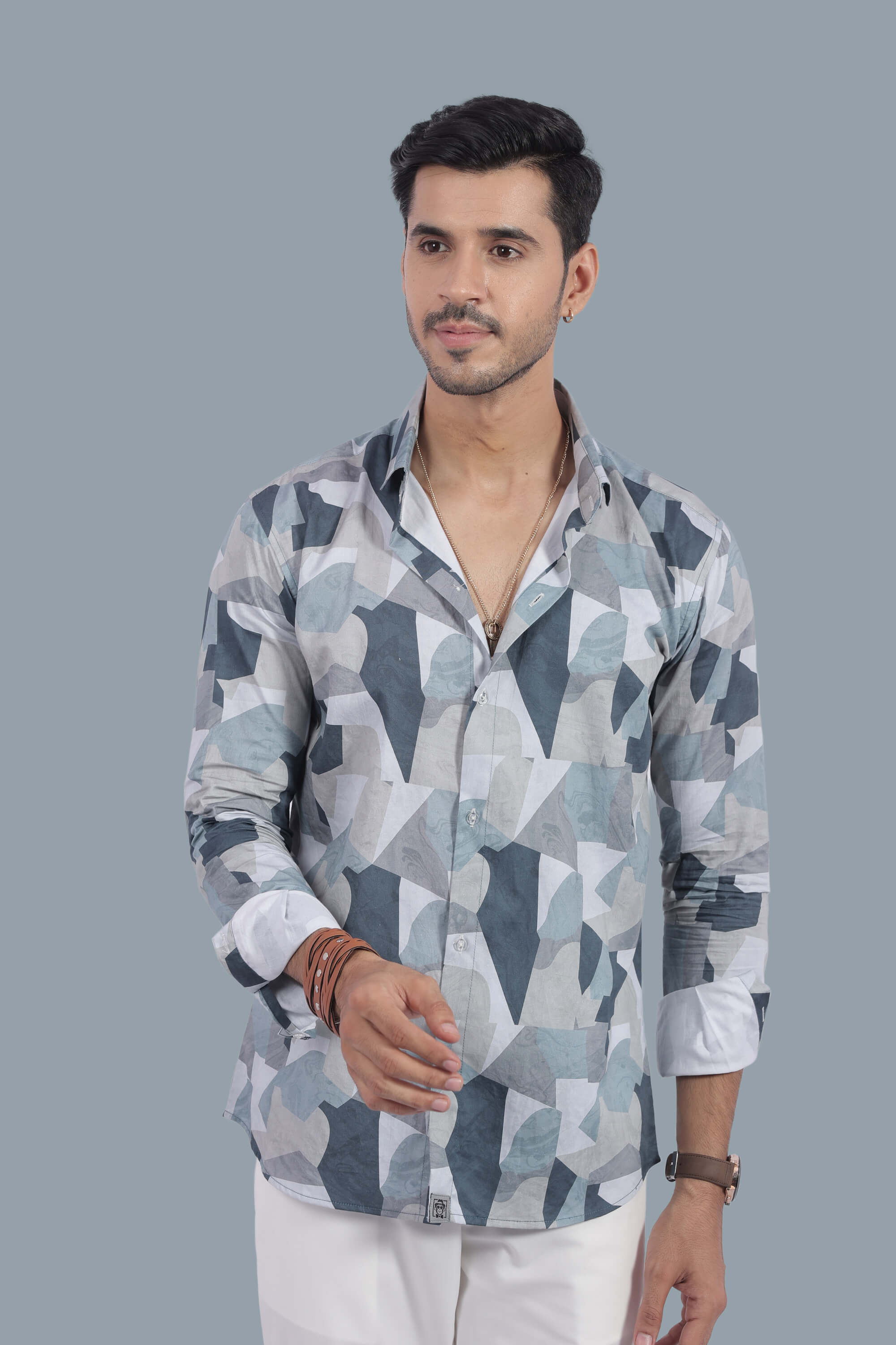 Gen-Z Camouflage Design Relax Fit Full Sleeves Shirt