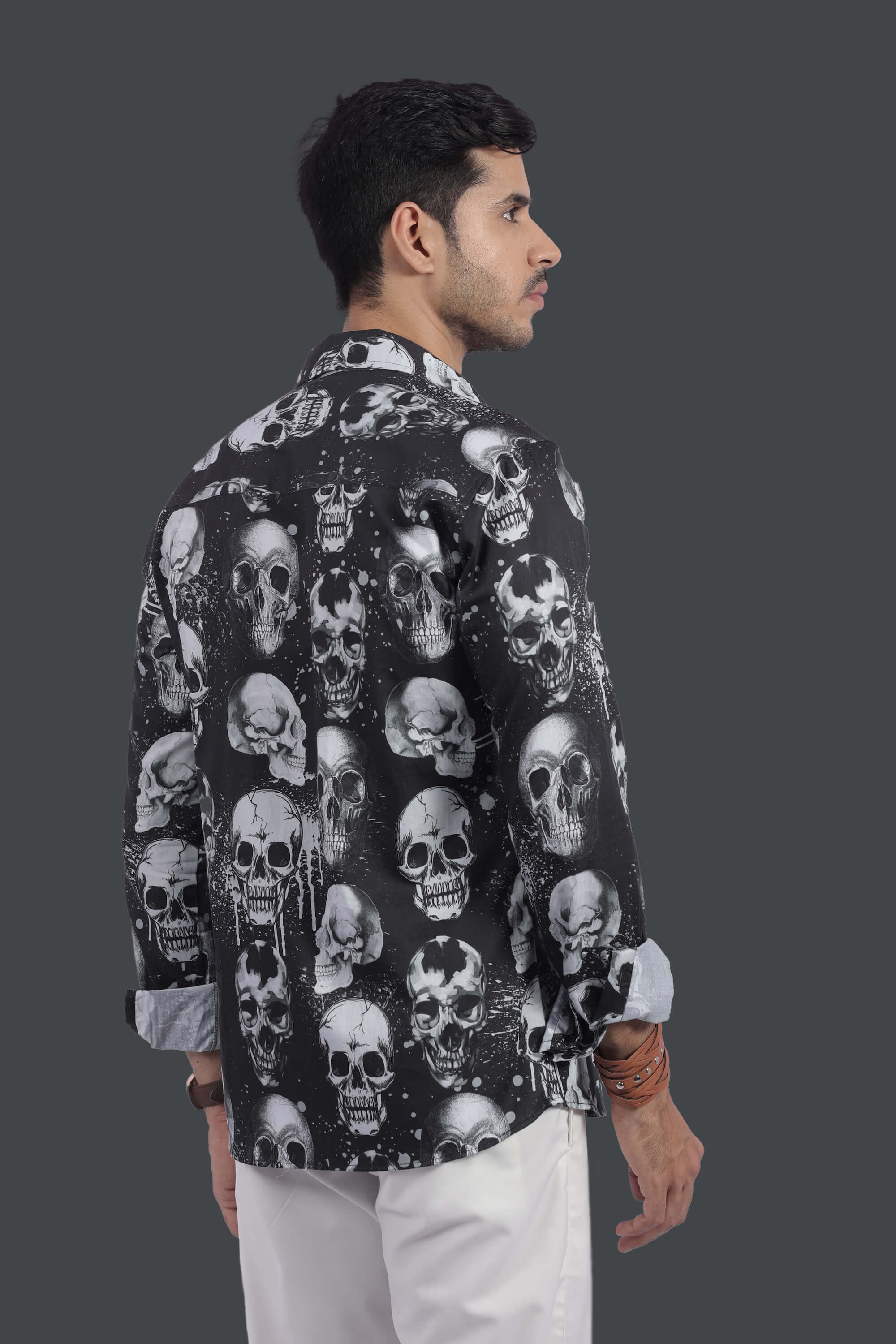 Skull Design Relax Fit Full Sleeves Shirt