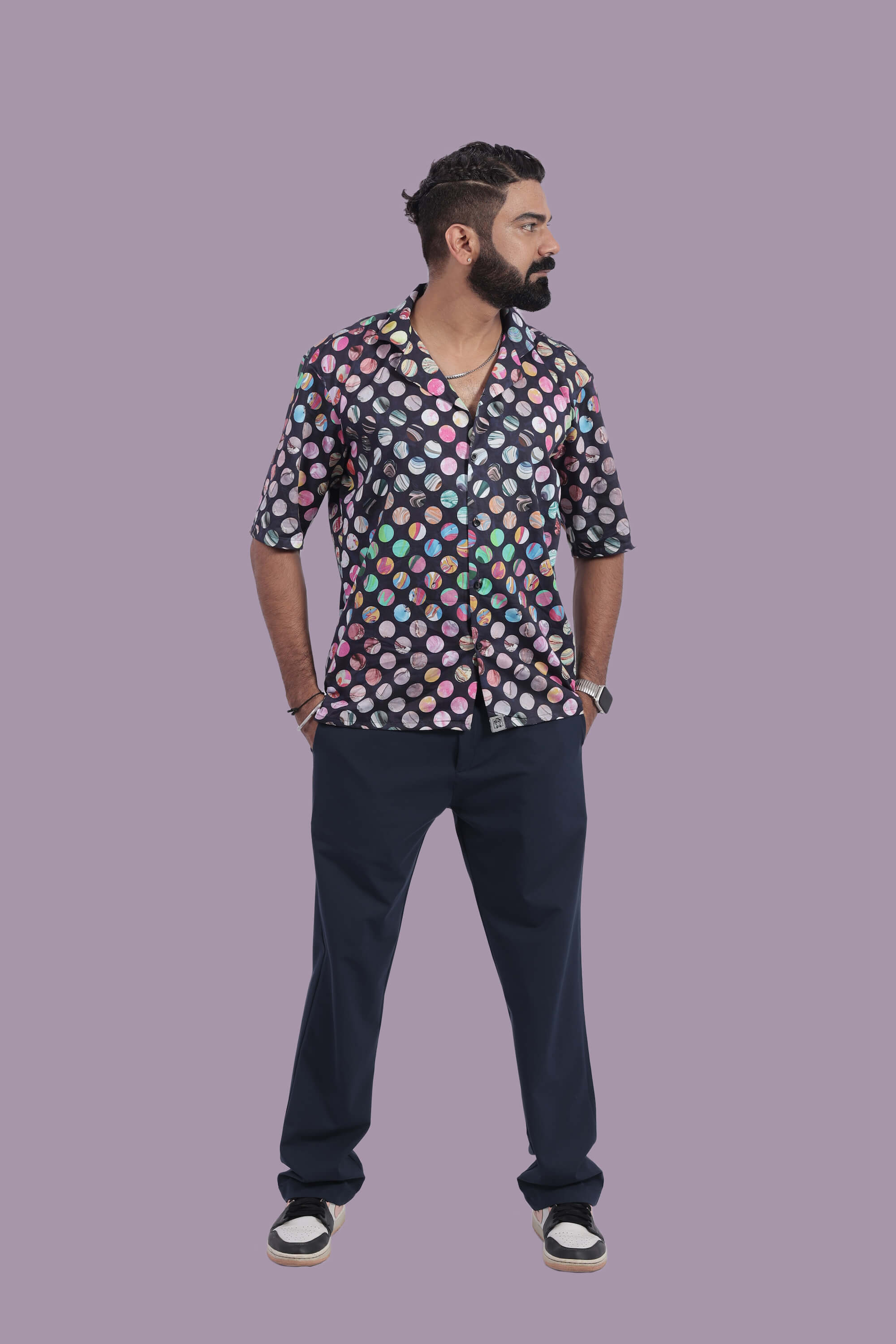 Fiesta Dots Design Relax Fit Half Sleeves Shirt