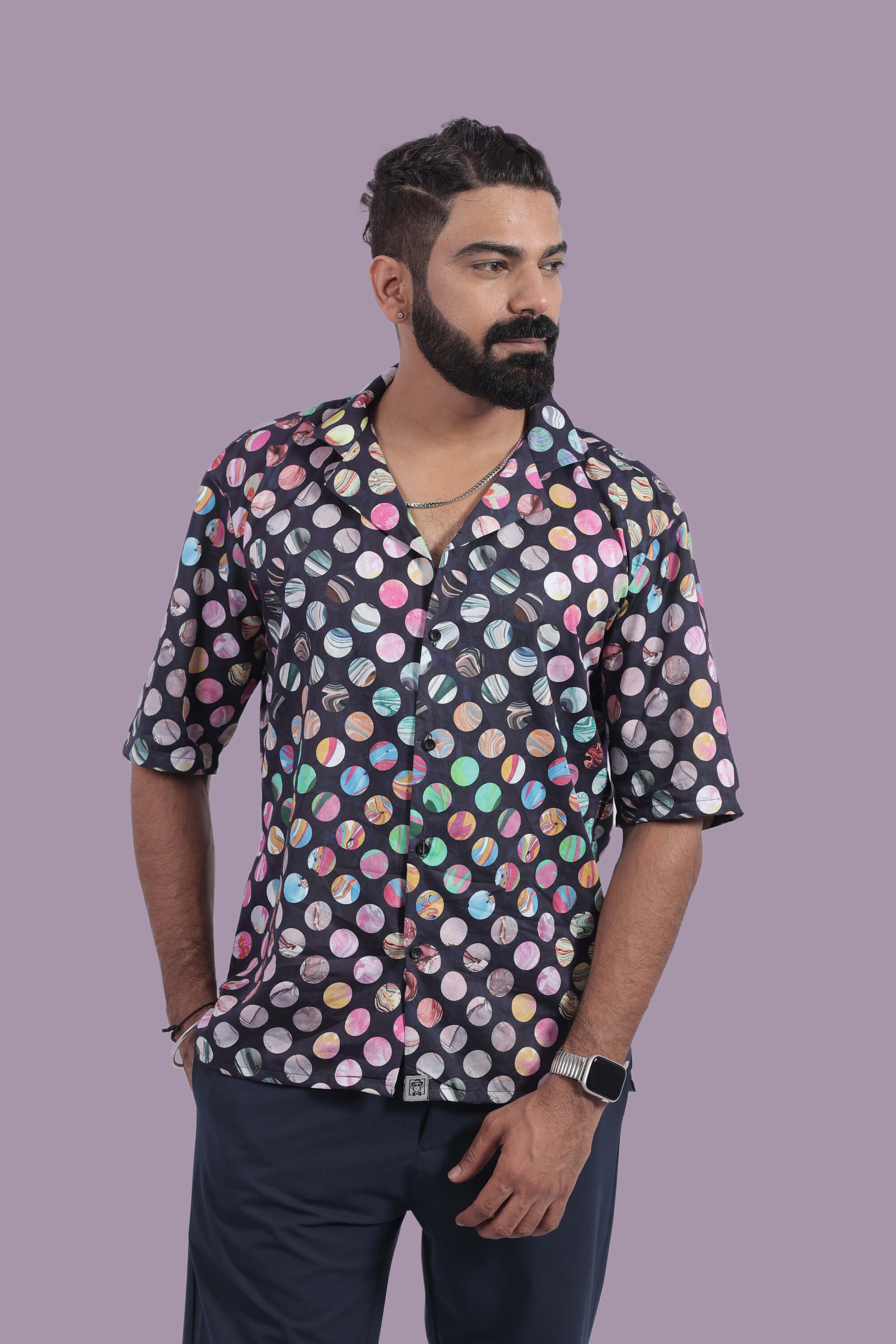 Fiesta Dots Design Relax Fit Half Sleeves Shirt