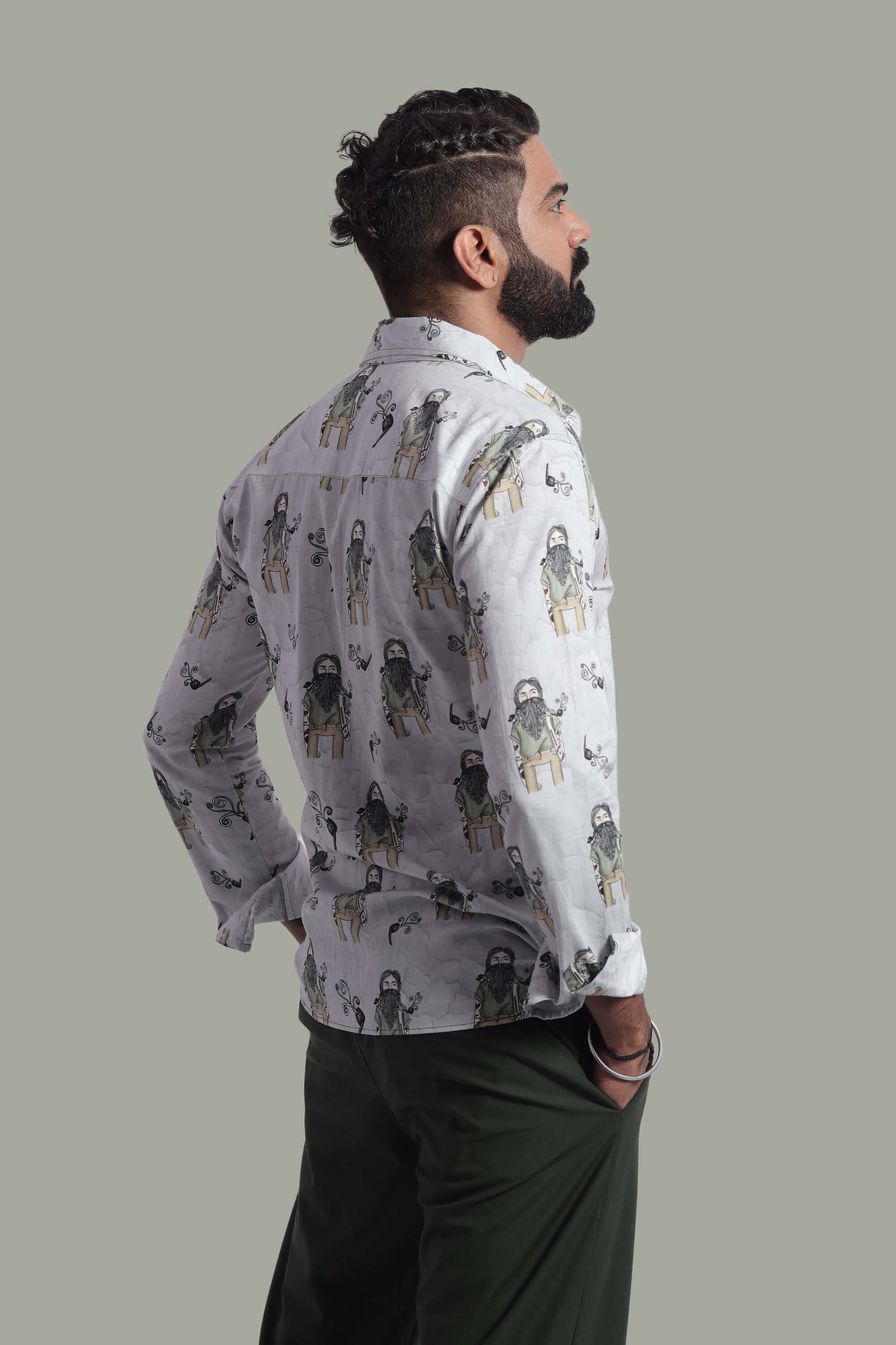 Cigar Baba Relax Fit Full Sleeves Shirt