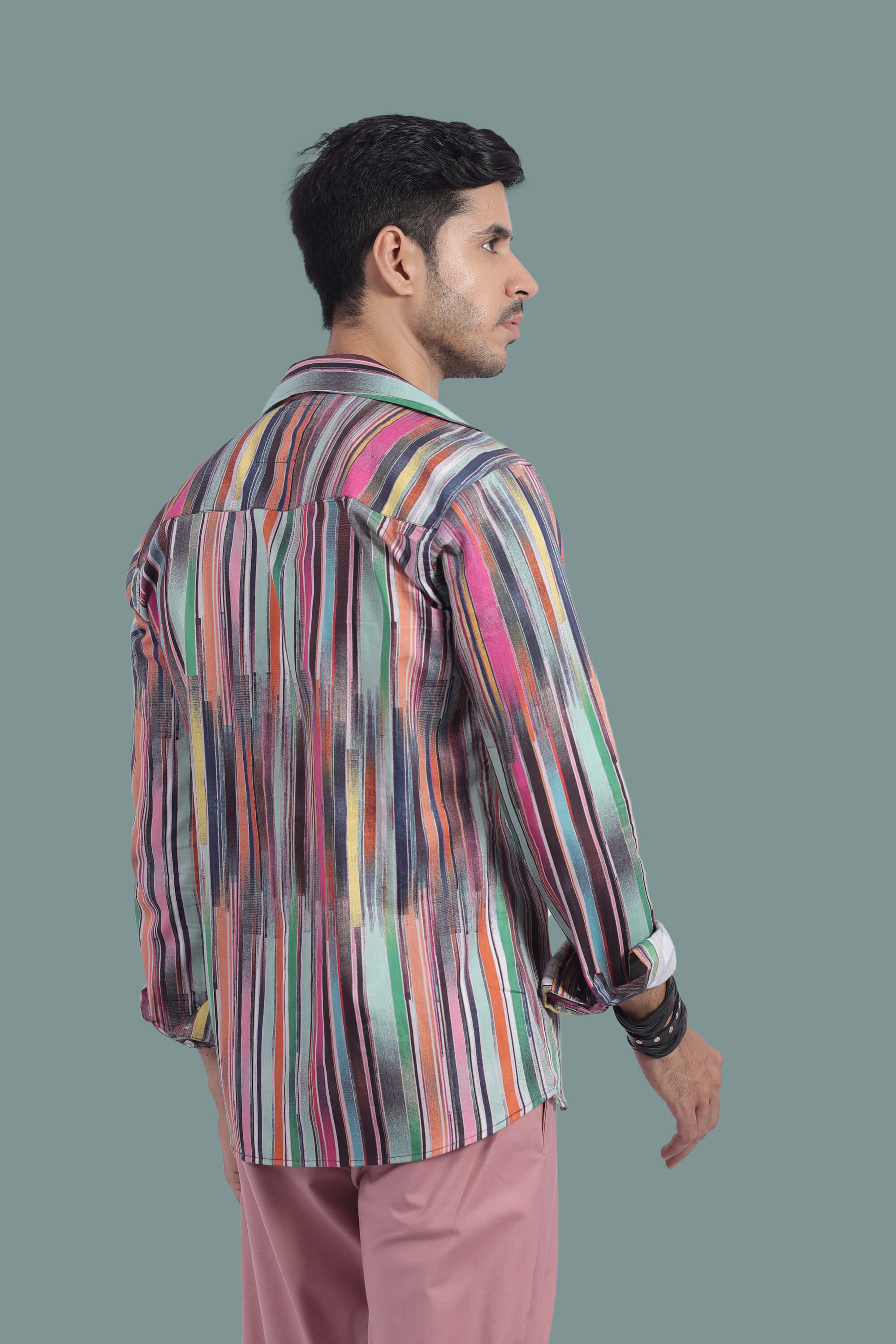 Broken Stripes Relax Fit Full Sleeves Shirt