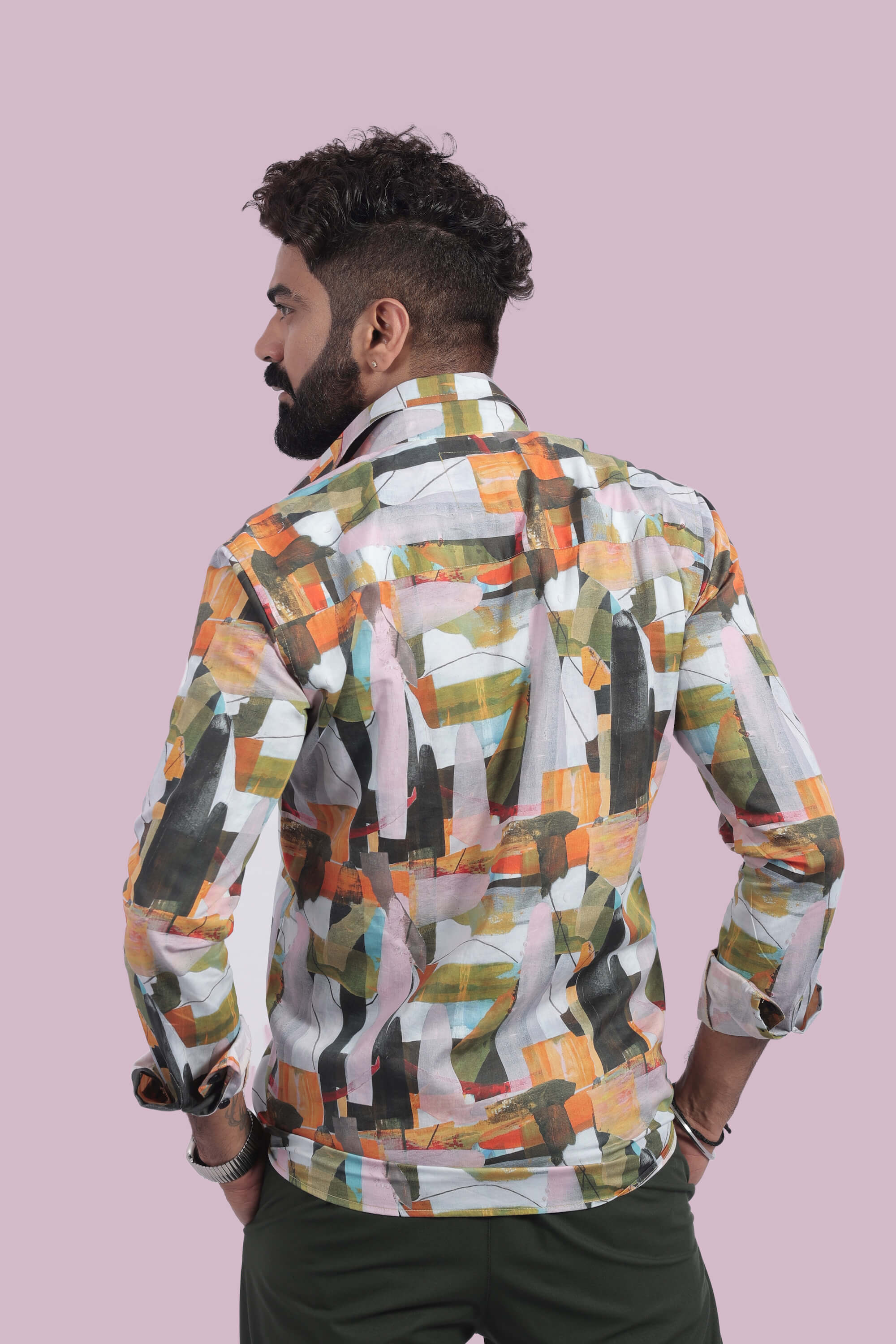 Multi Maze Relax Fit Full Sleeves Shirt