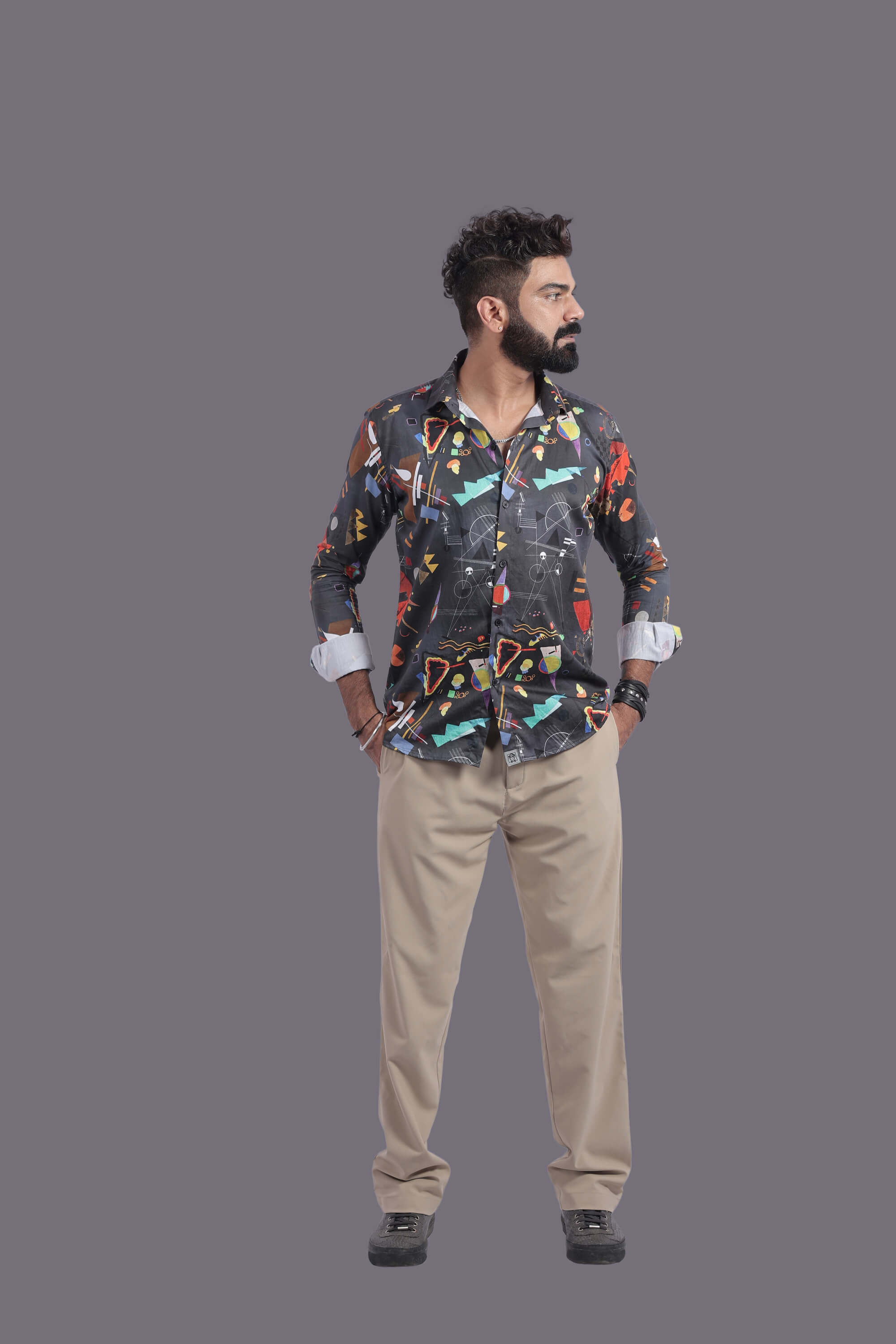 Mod Geometry Relax Fit Full Sleeves Shirt