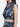 Blue Leaves Printed Crop Top With Pants