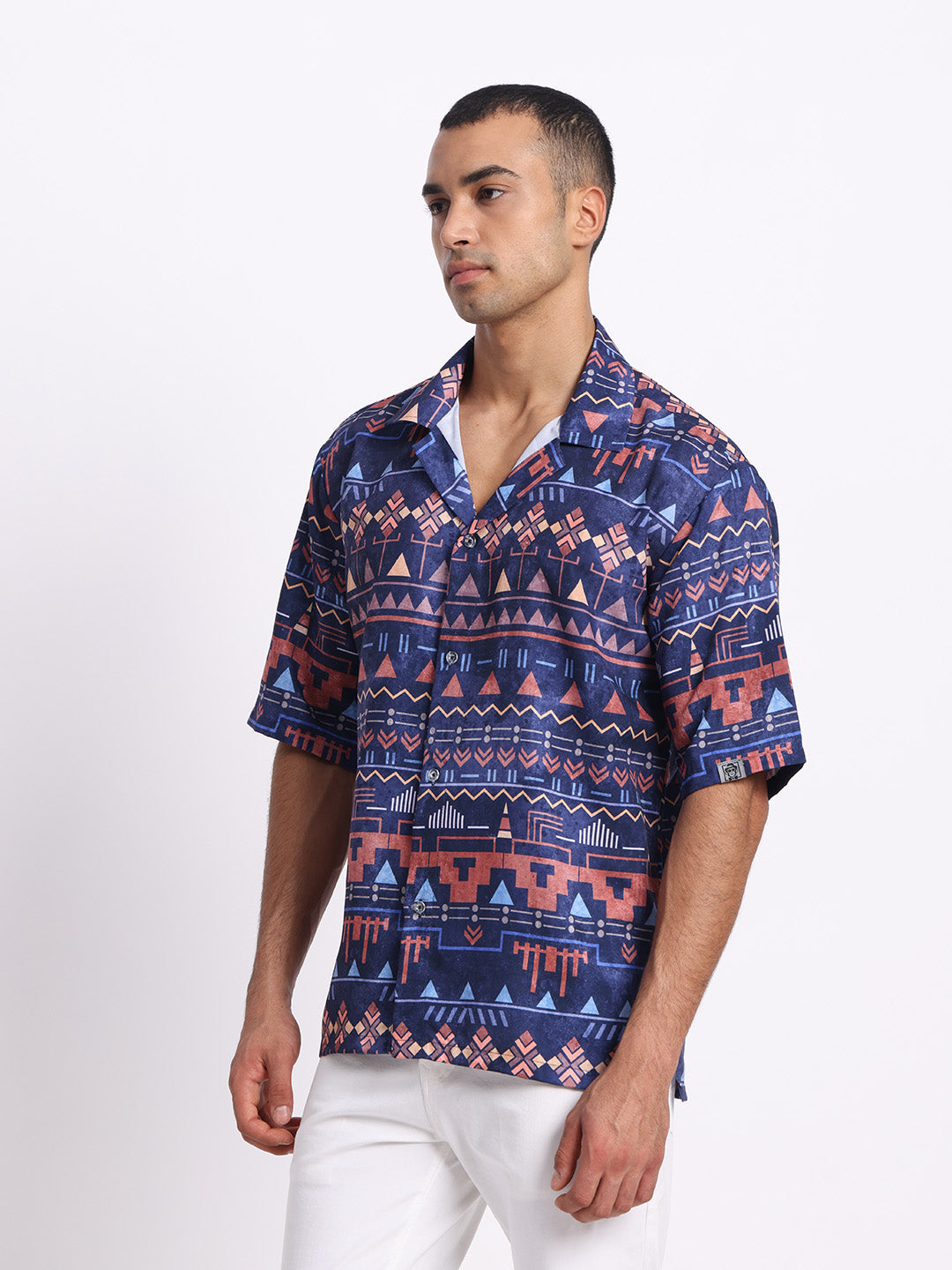 Navy Contrast Relax Fit Shirt
