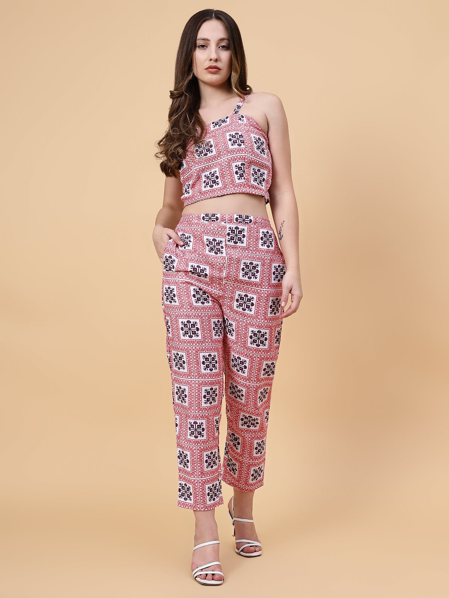 Defined Square Printed 3 Piece Co-ord Set